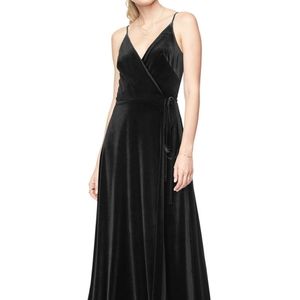 Bill Levkoff Black Velvet Bridesmaids Dress